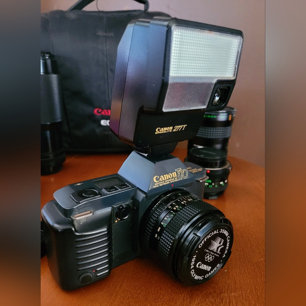 Camera 1984 Canon T70 with Extra Lens